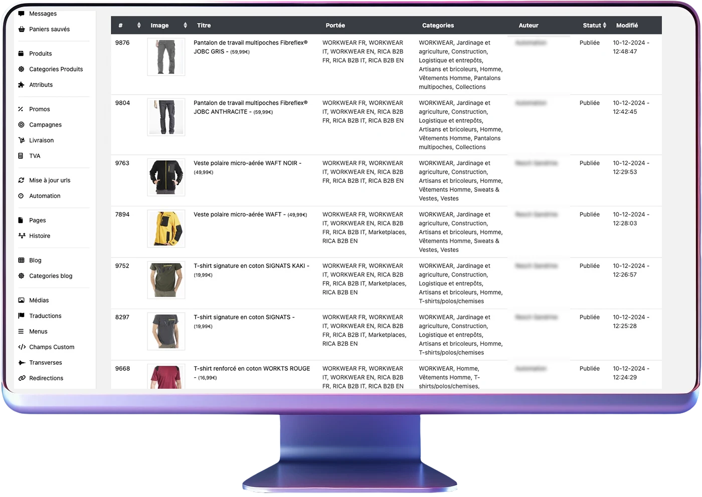 Gestion de vos produits<br />rapide et intuitive